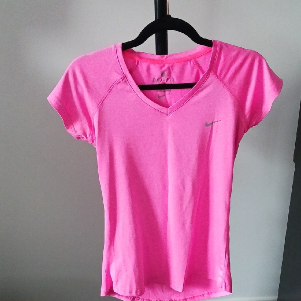 Nike Women's Pink V-Neck Top